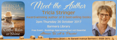 Post image for Popular author Tricia Stringer to visit Barmera Library on 26th October